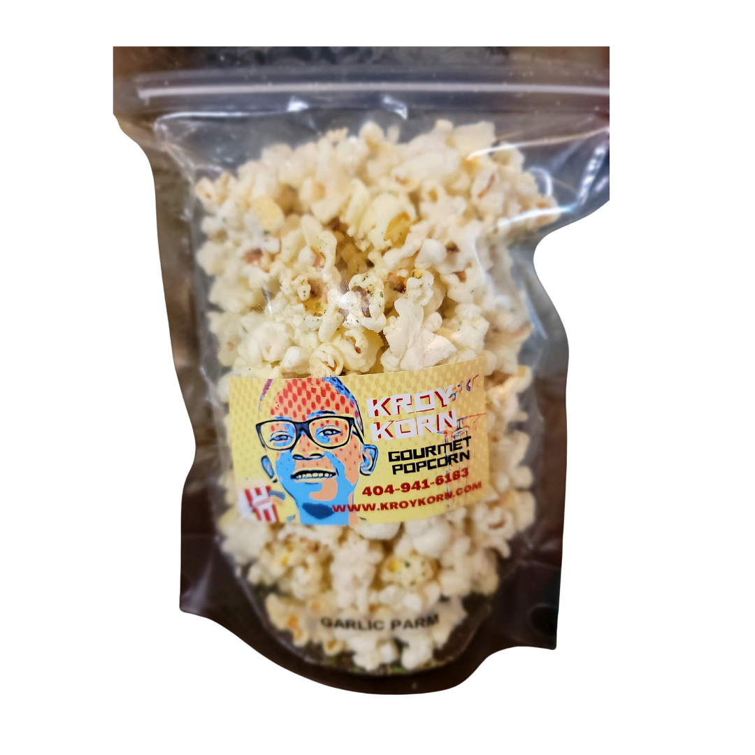 Garlic Parmesan at $6.99 only from Kroy Korn Gourmet Popcorn